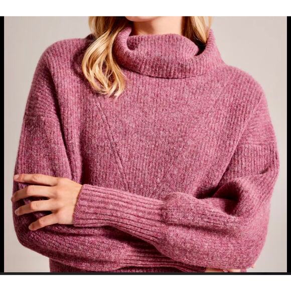 Ted Baker London Sweaters - Ted Baker Cchloe Wool Blend Turtleneck Sweater Pink "Shrunk" Size 4 Women Small
